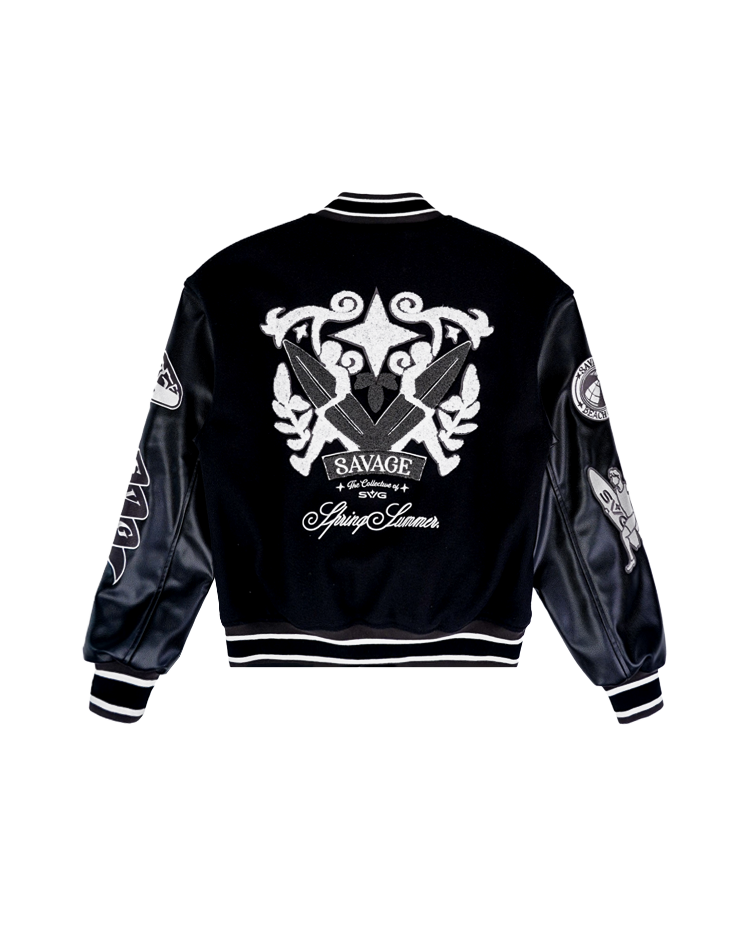 Wool Leather Black Varsity