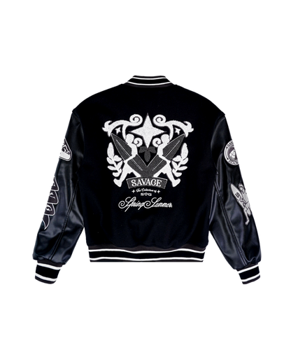 Wool Leather Black Varsity
