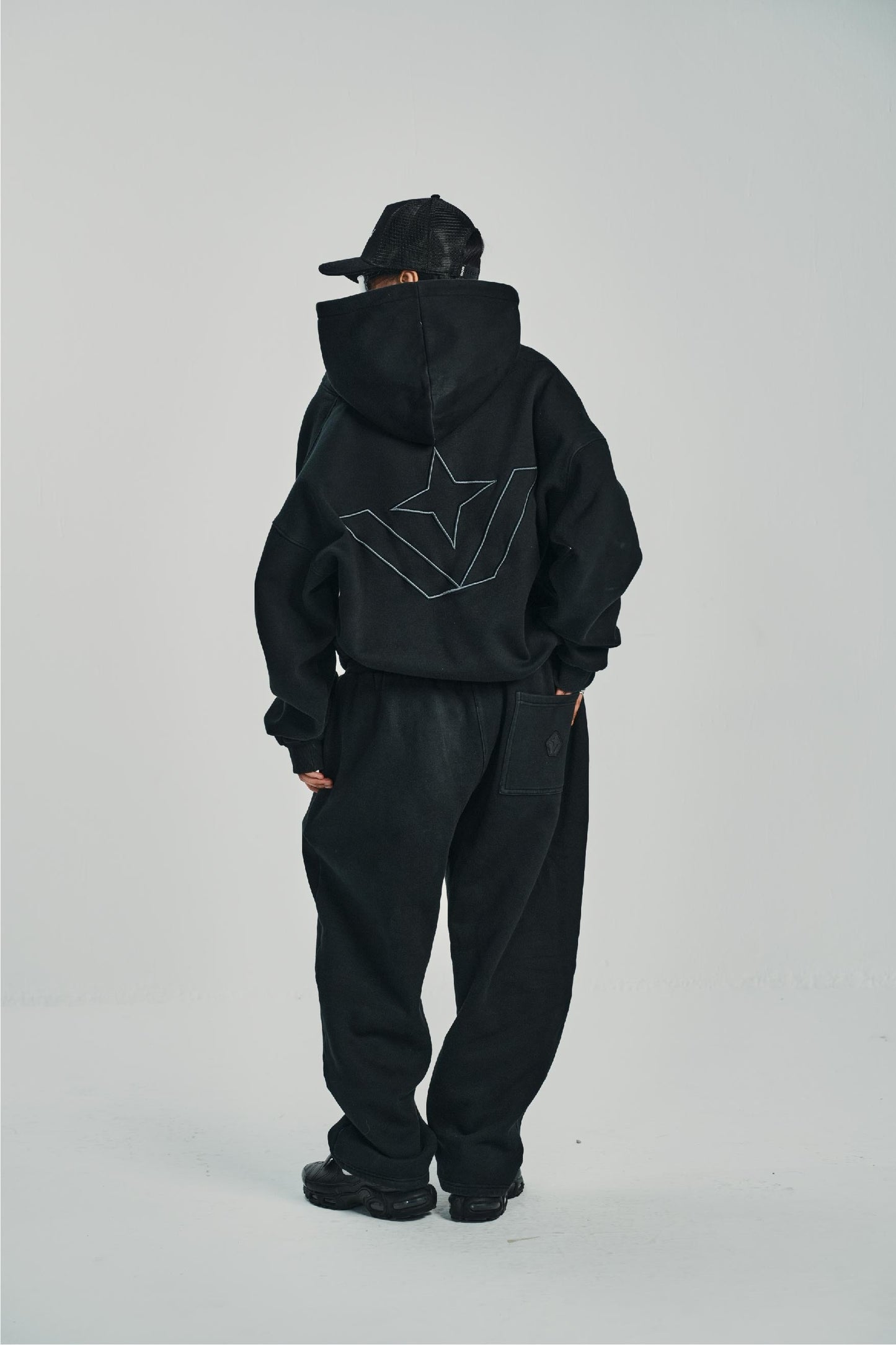 Zipped Black Suit Set