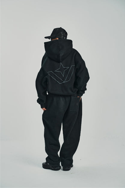 Zipped Black Suit Set