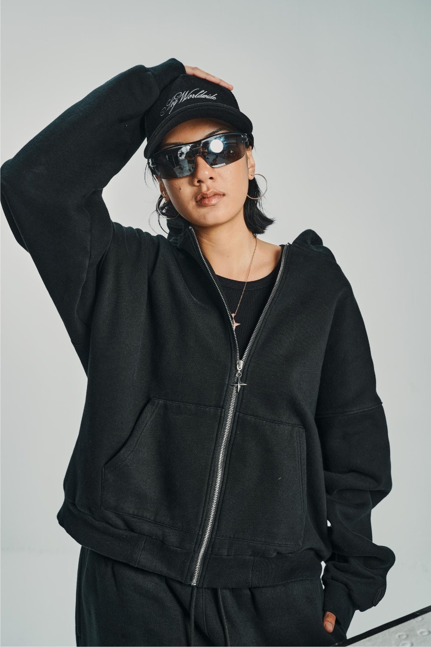 Zipped Black Suit Set