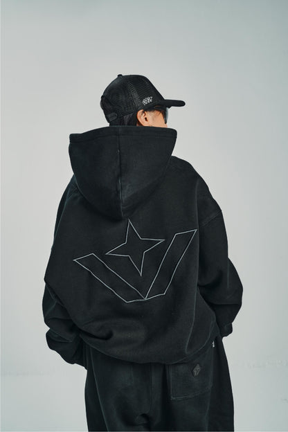 Zipped Black Suit Set