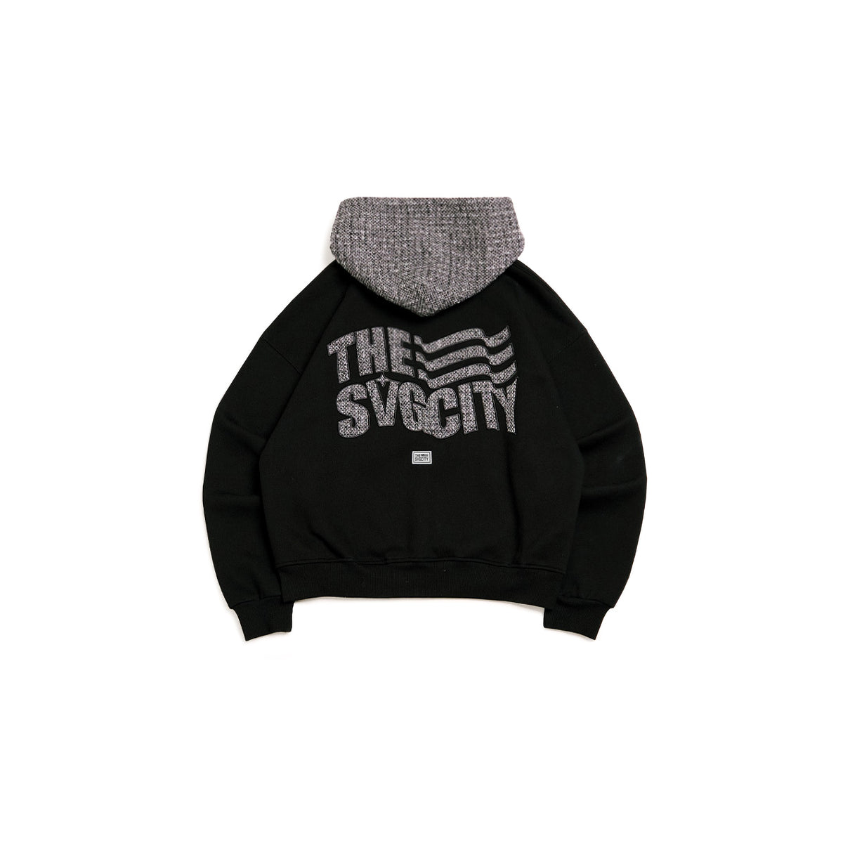 Waving Flag Zipper Hoodie Black