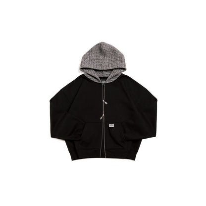 Waving Flag Zipper Hoodie Black