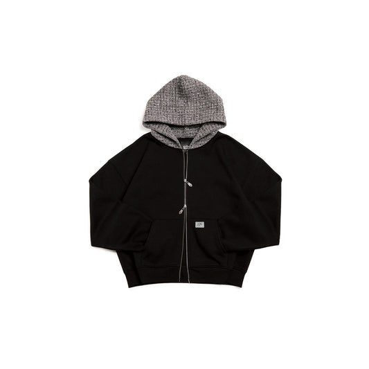 Waving Flag Zipper Hoodie Black