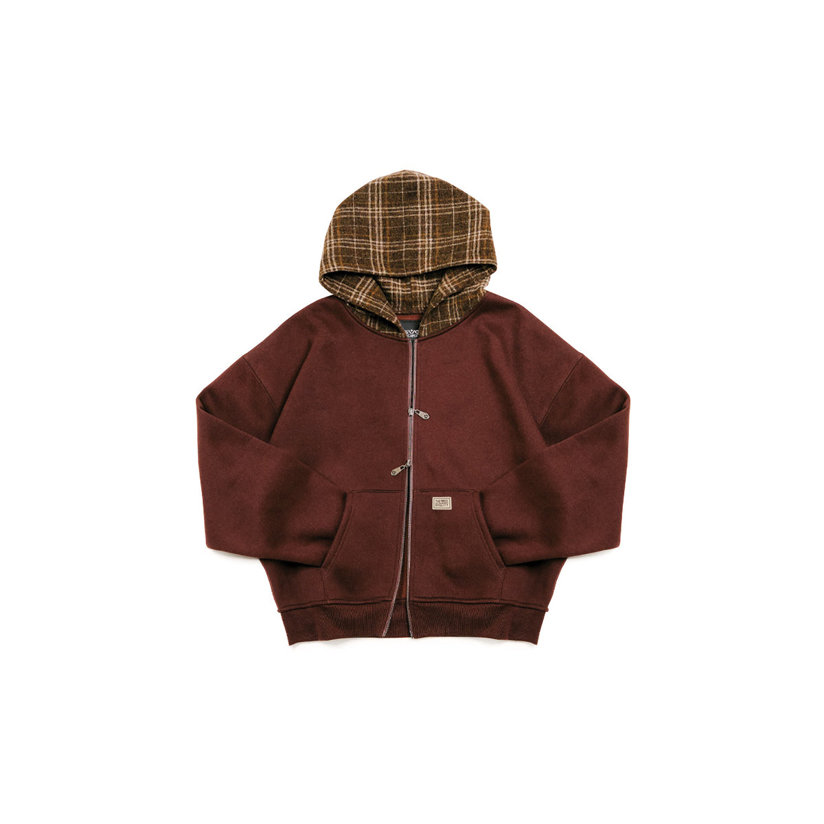Waving Flag Zipper Hoodie Brown
