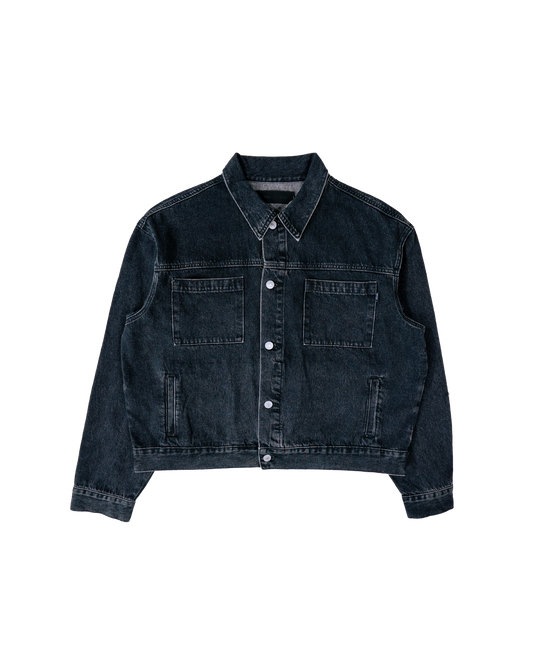 Crop Black Denim Jacket