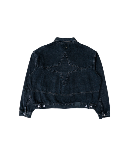 Crop Black Denim Jacket