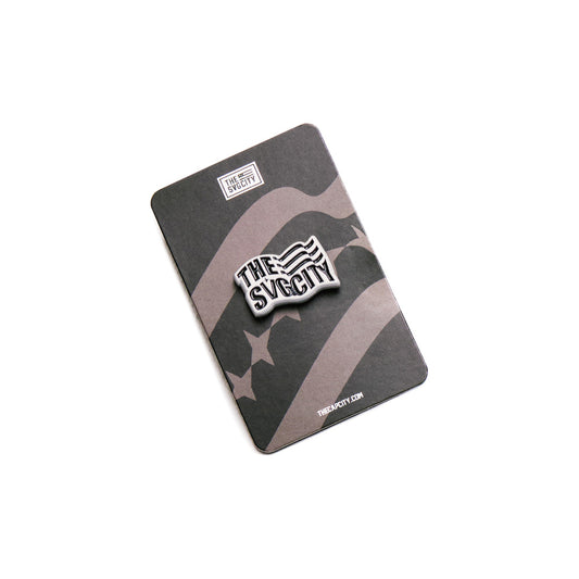 The SVG City Waving Flag Pins Black