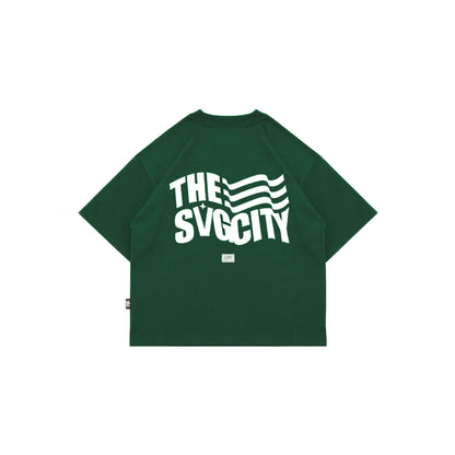 The SVG City Waving Flag Tee Green