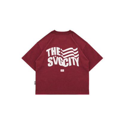 The SVG City Waving Flag Tee Magenta