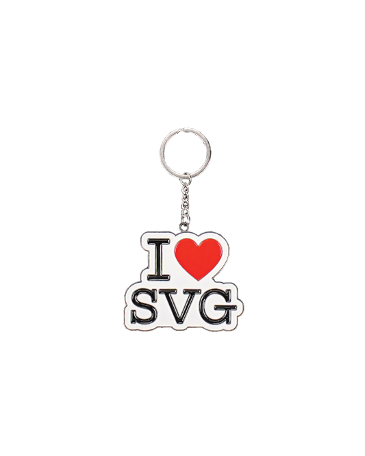 I Love SVG White Keychain