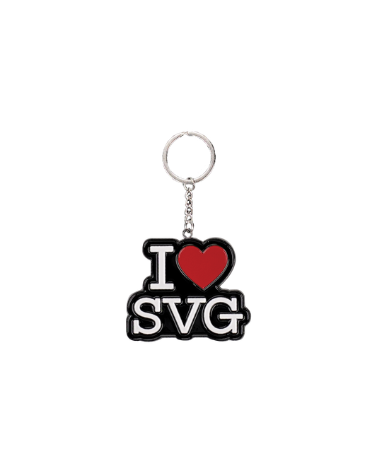 I Love SVG Black Keychain