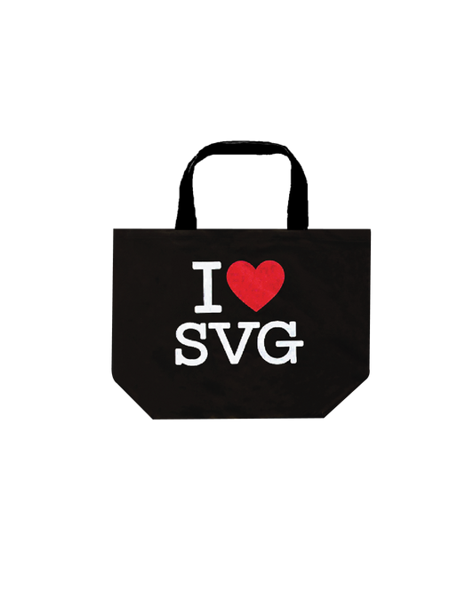 I Love SVG Black Totebag