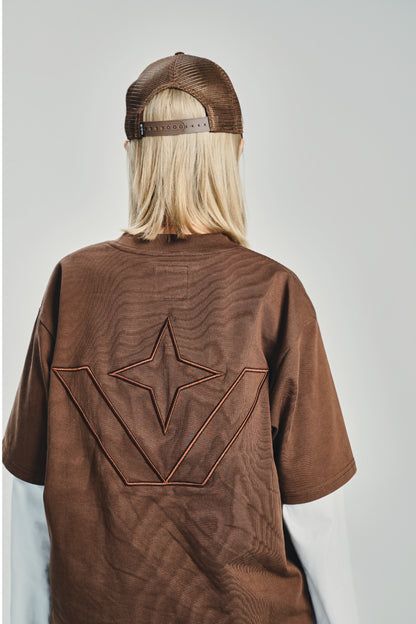 Embroidery Victory Brown Tee
