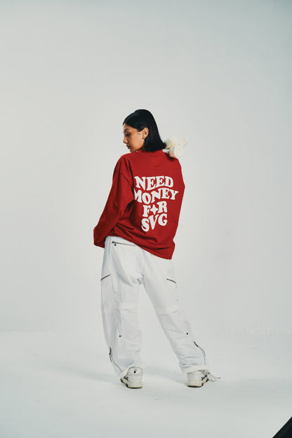Need Money For SVG Maroon Longsleeve Tee