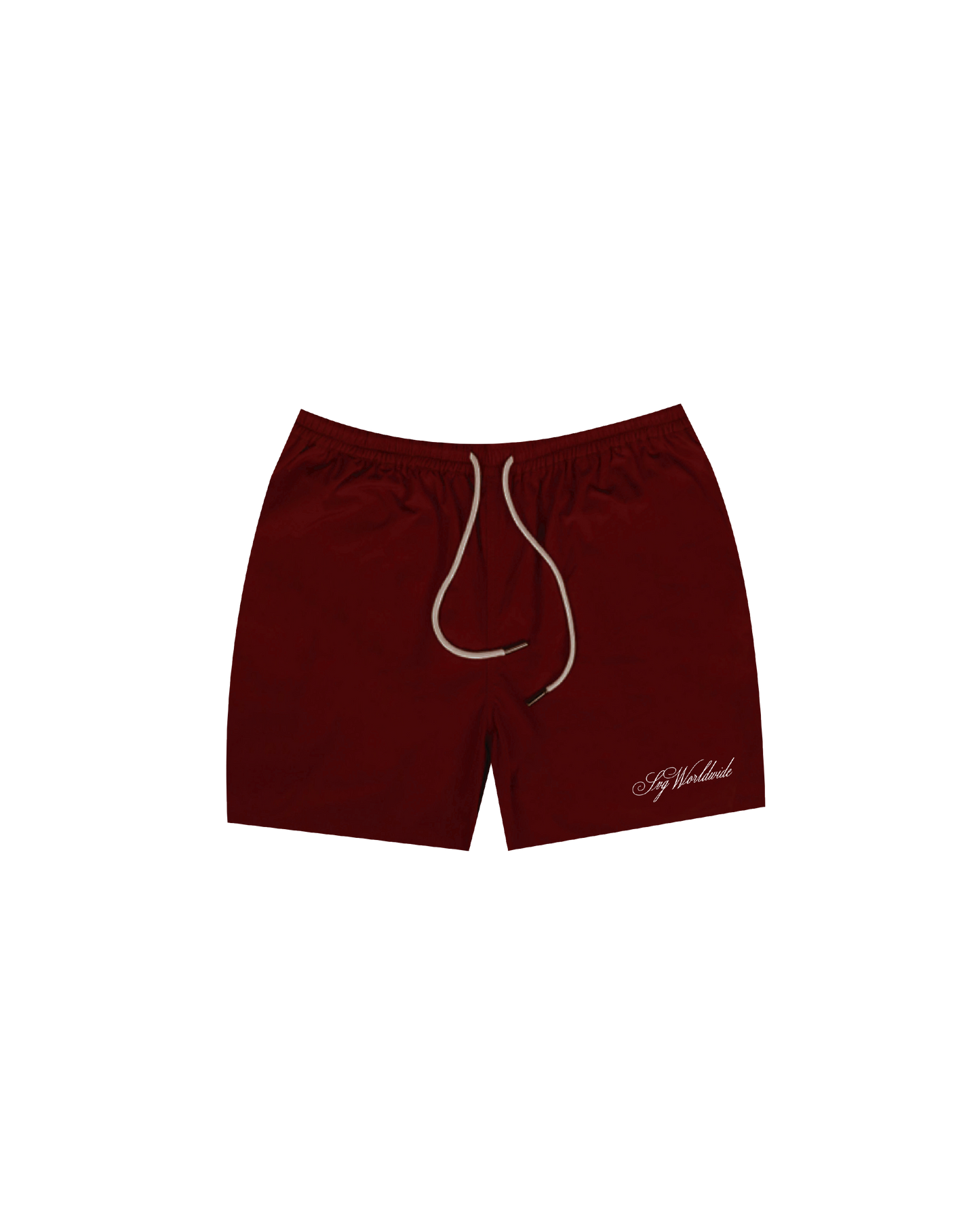 Cursive Maroon Short