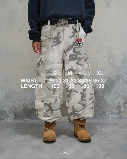 SVG Camo White Cargo Pants